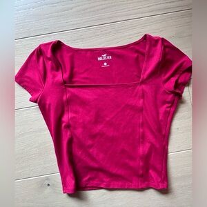 Hollister Red Fitted Square Neck Top